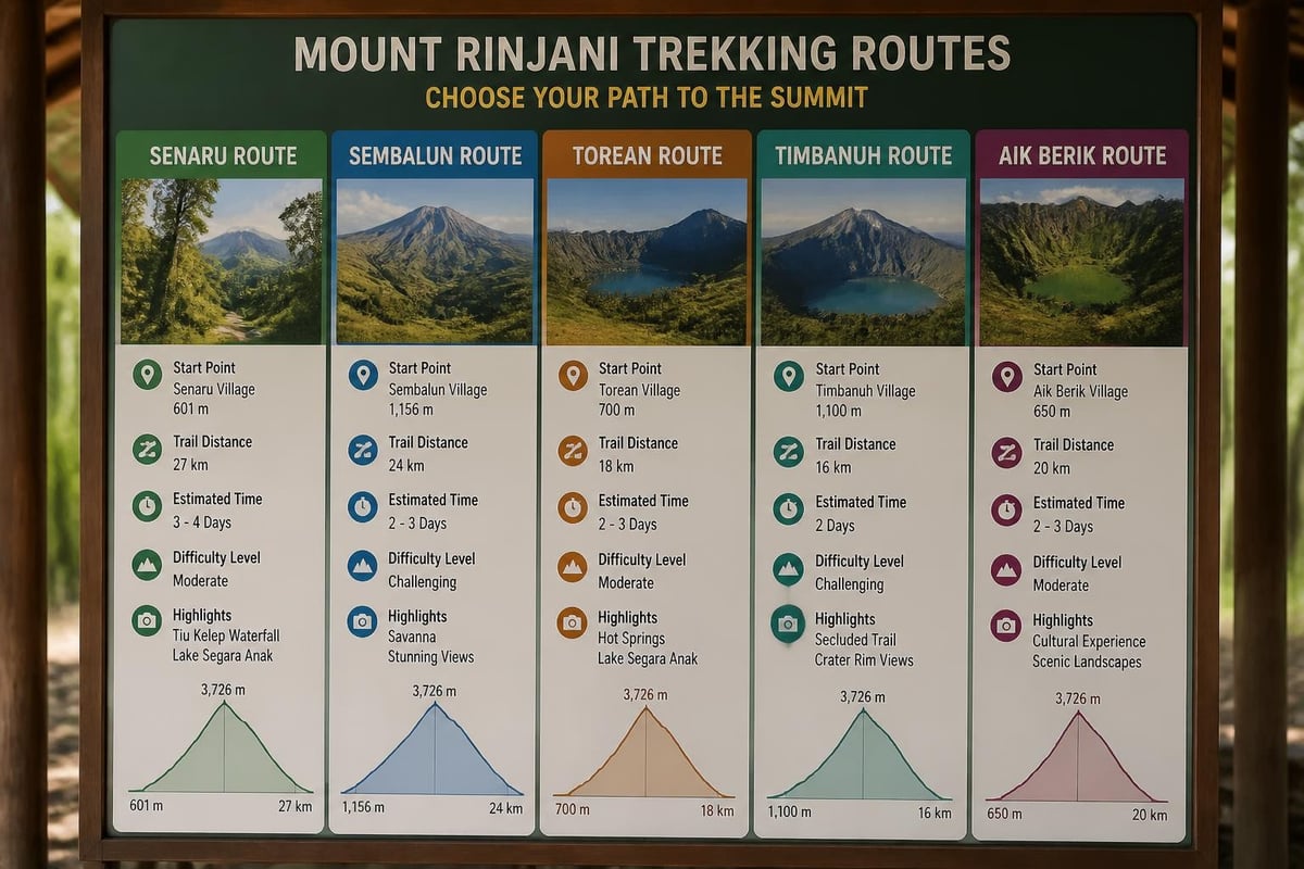 Mount Rinjani trekking routes