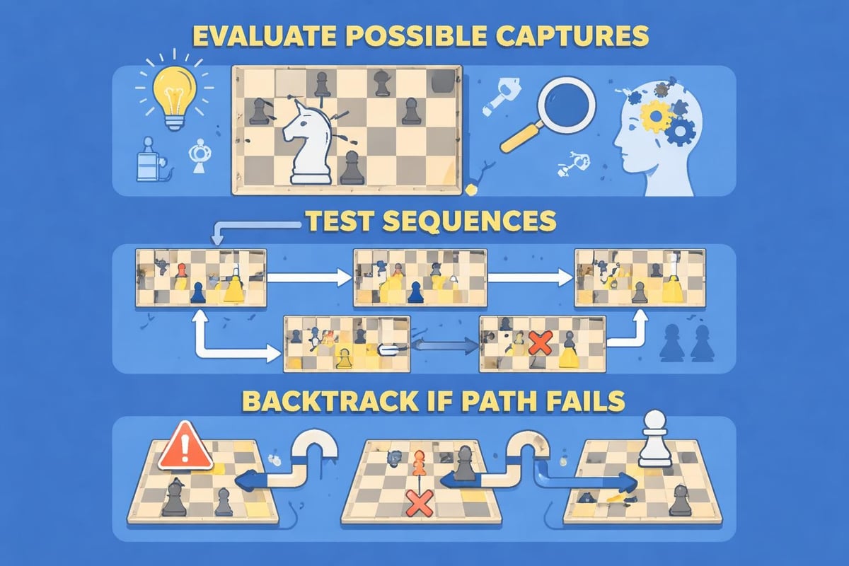 Solitaire chess solving process