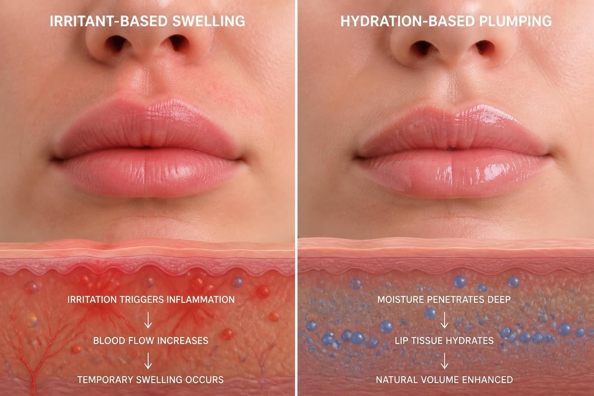 Lip oil plumping mechanism