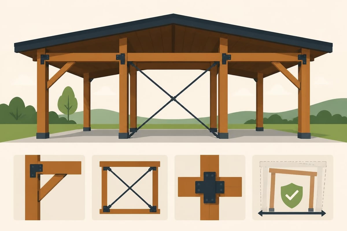 Pavilion bracing methods