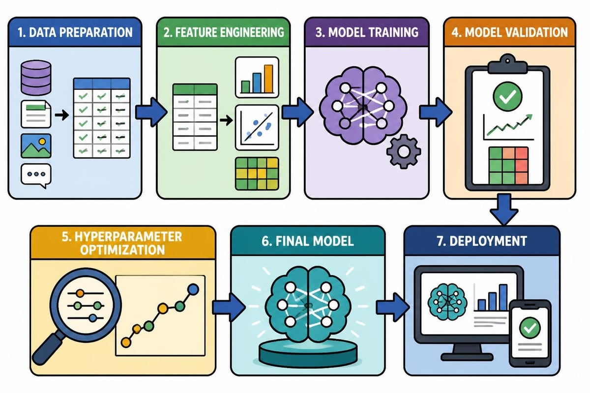 AI model training workflow stages