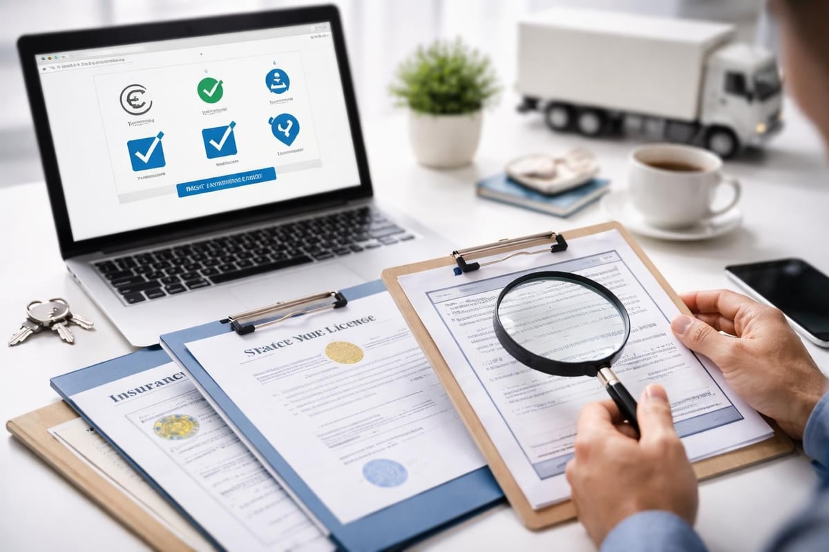 Moving company licensing verification