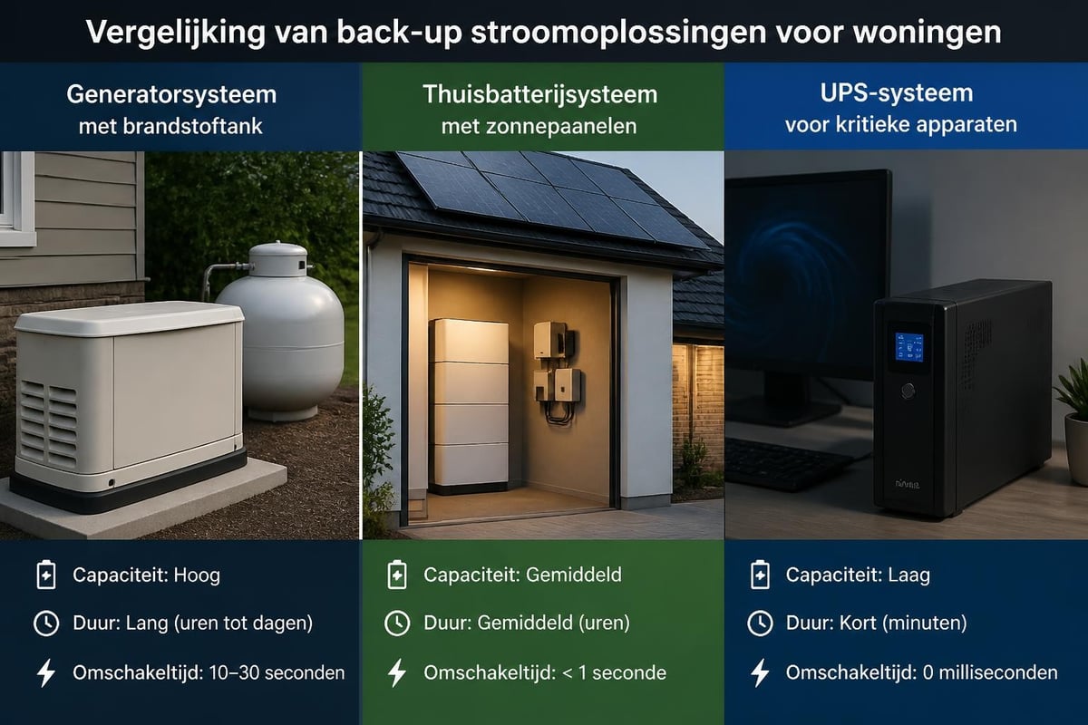 Vergelijking noodstroomoplossingen