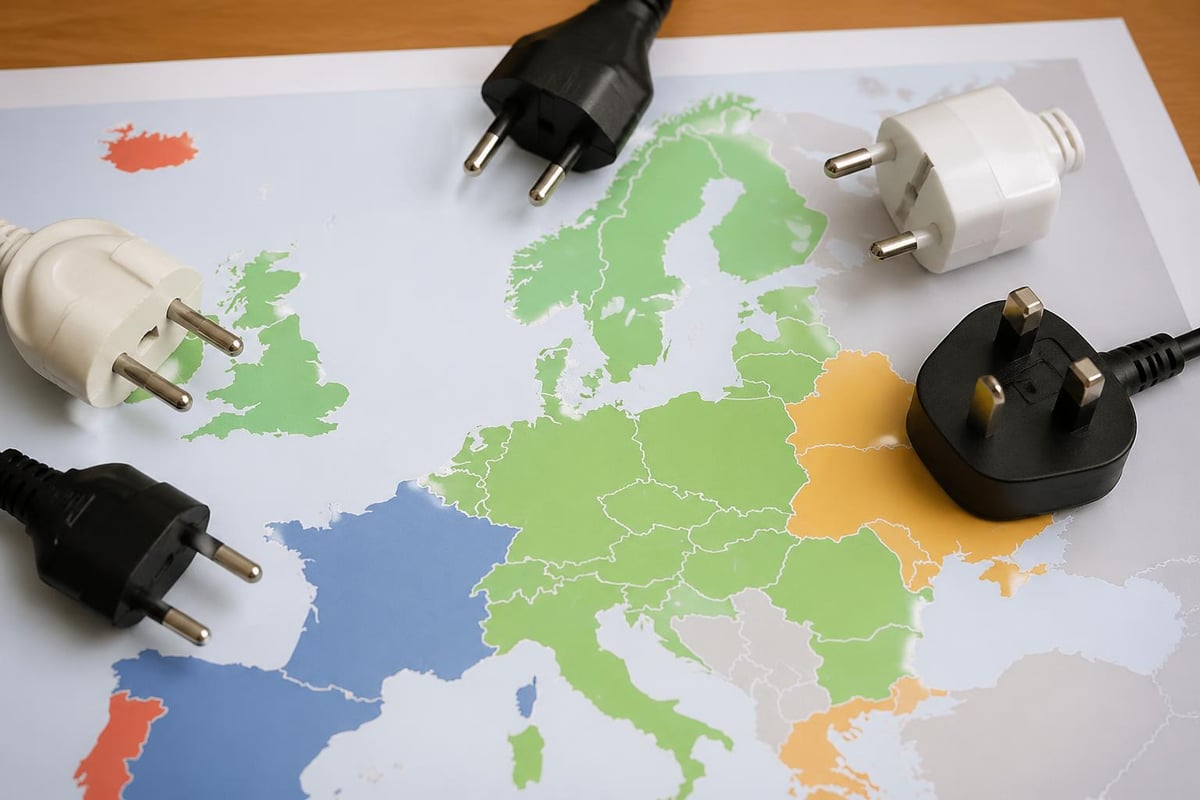 European countries plug type map