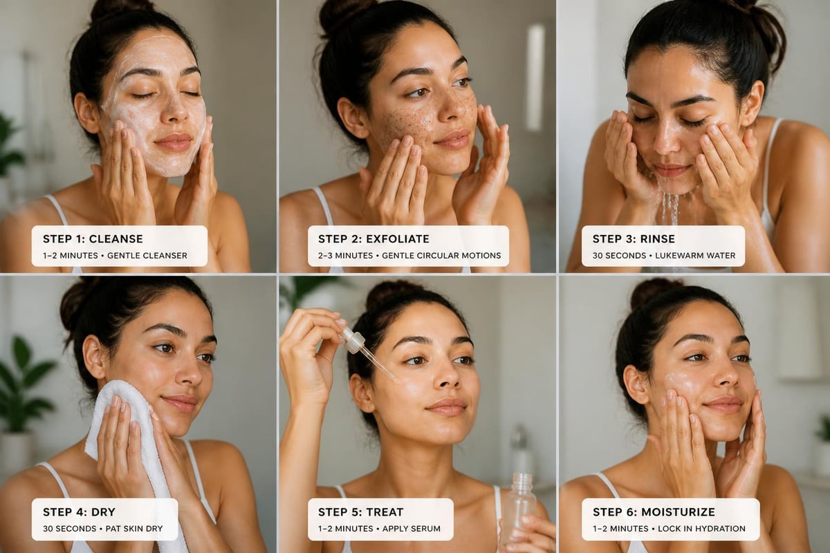 Exfoliation routine steps