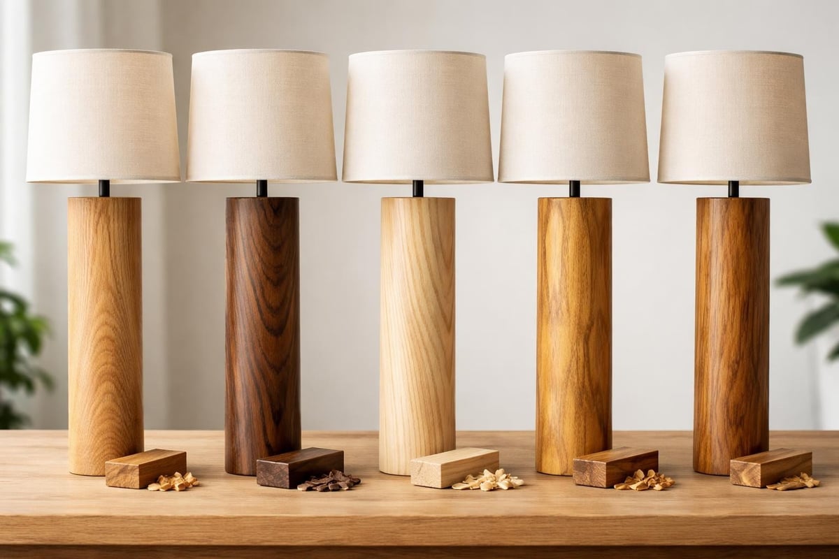 Wood species comparison for table lamps