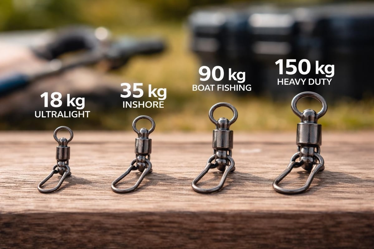Snap swivel sizing chart