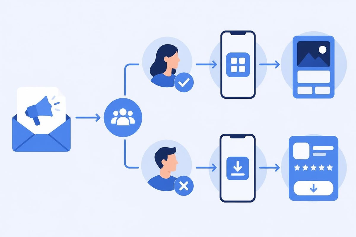 Deep link email campaign flow