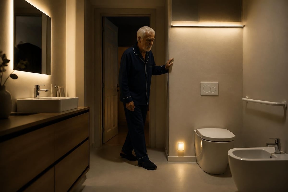 Illuminazione bagno sicuro anziani