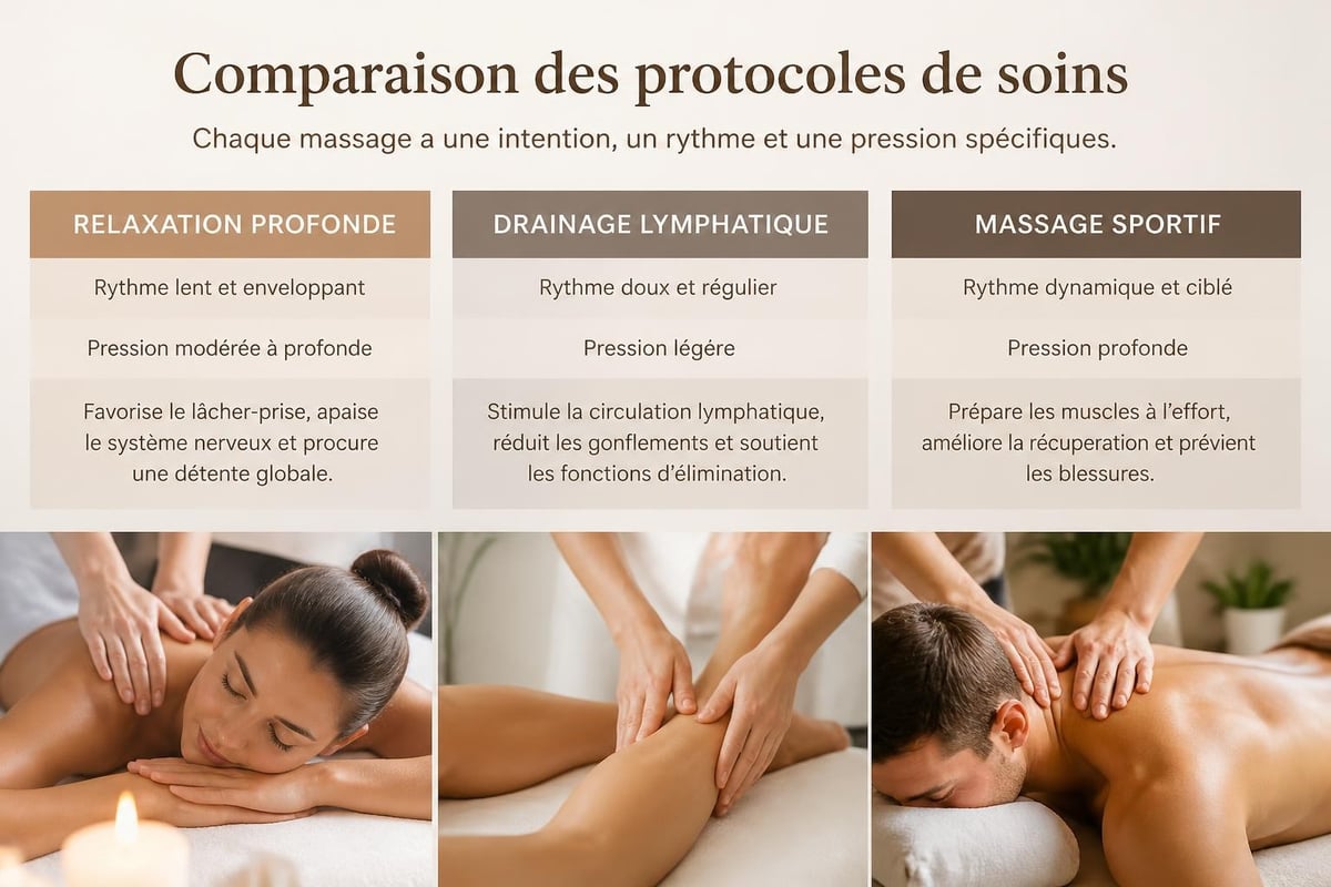 Protocoles de soins relaxants comparés