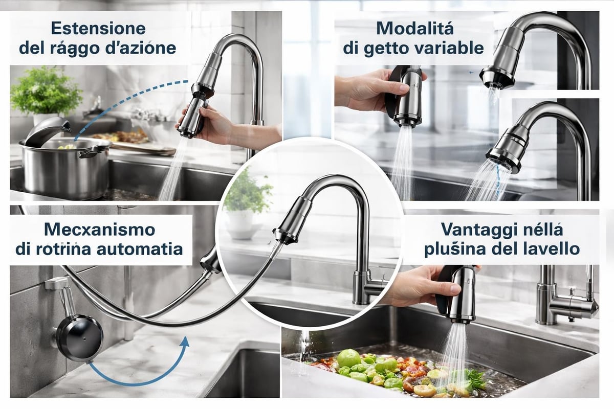 Funzionalità doccetta estraibile