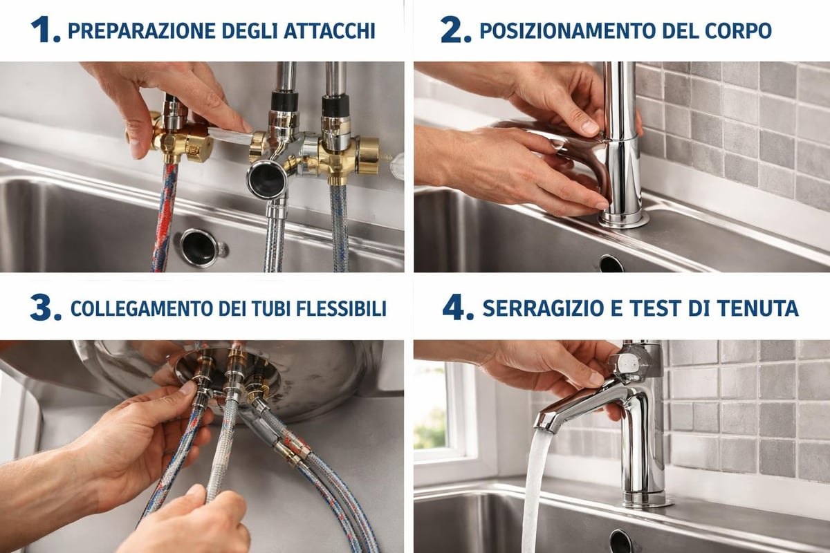 Processo installazione miscelatore