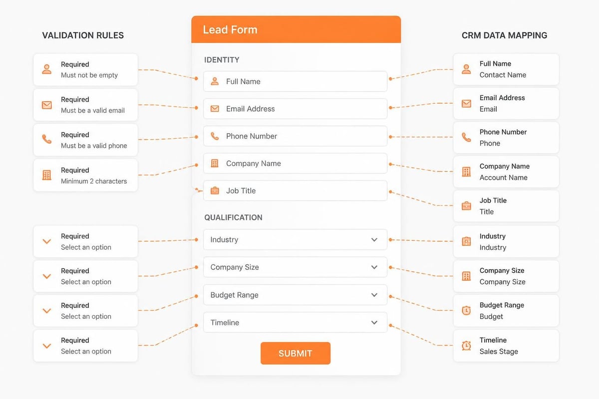 Lead Form Best Practices for B2B Customer Acquisition Lead form field structure diagram