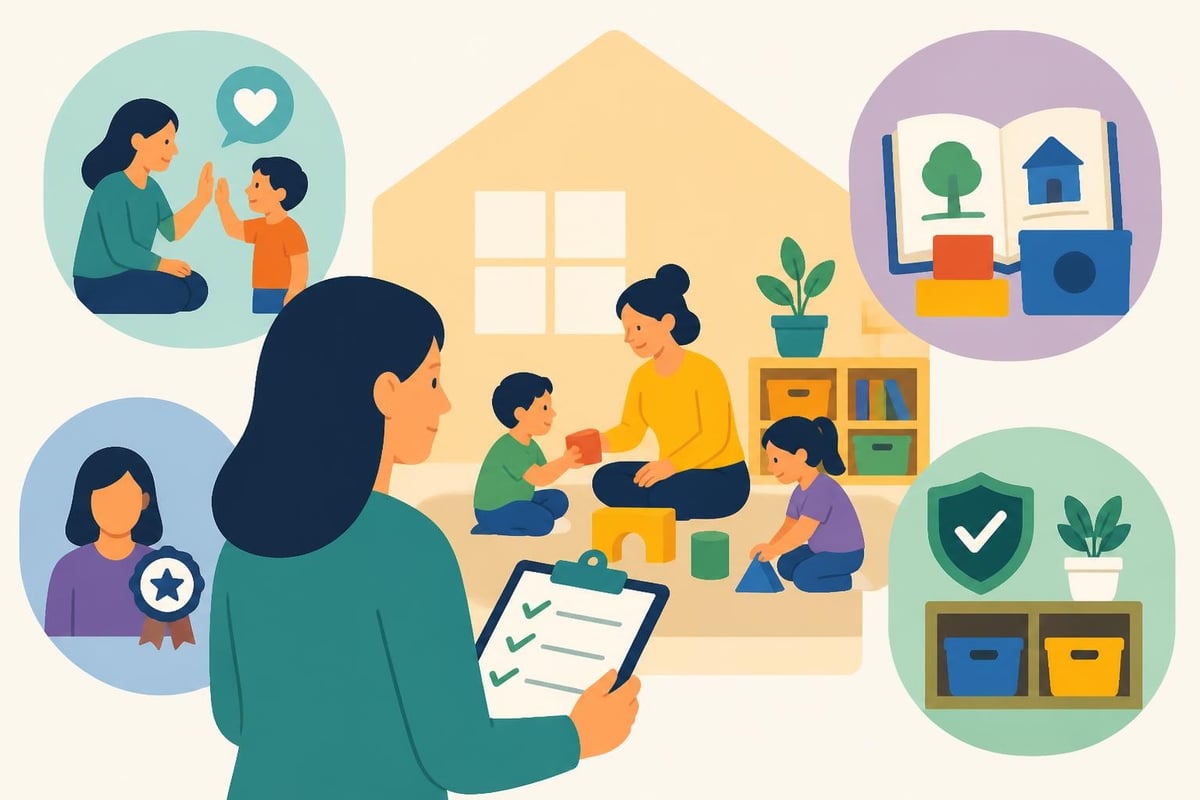 Parent evaluating childcare program