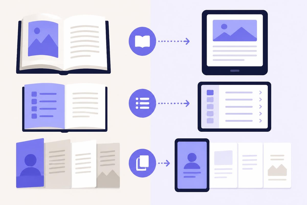 Print versus digital book structure