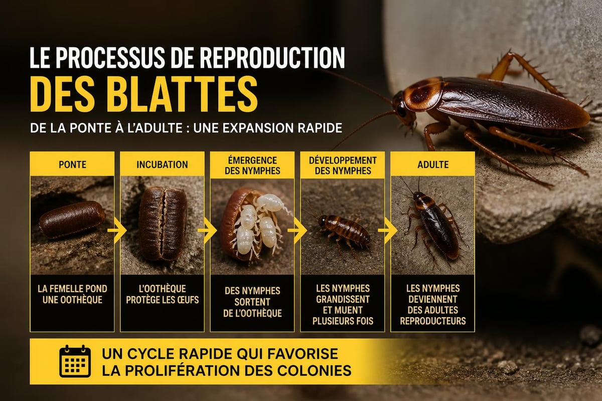 Cycle de reproduction des cafards