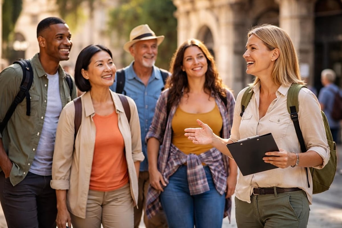 Group walking tour dynamics