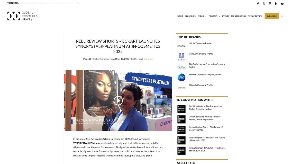 12 Top Cosmetics to Try in 2026 - Eckart SYNCRYSTAL® Platinum Pigment