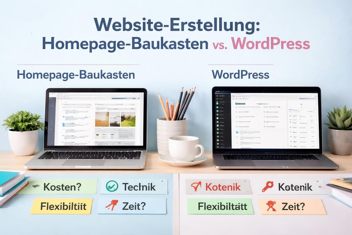 Homepage-Baukasten vs. WordPress Vergleich