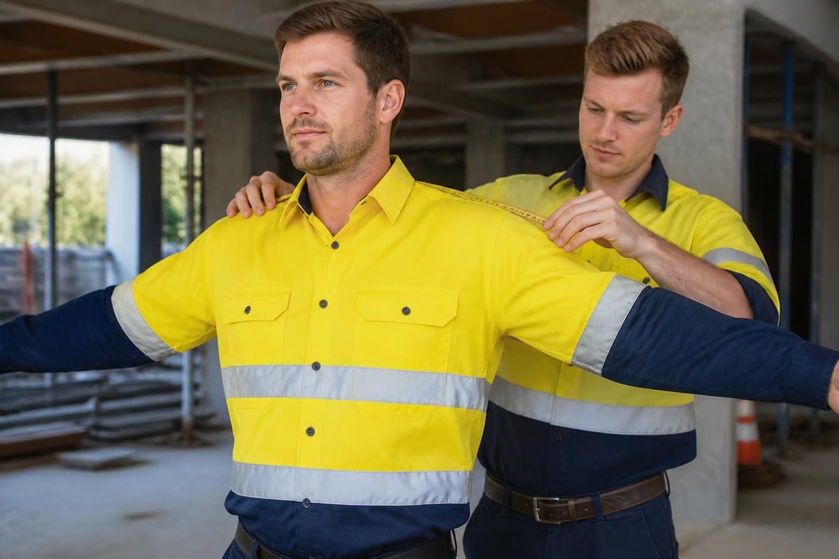 Construction shirt sizing guide