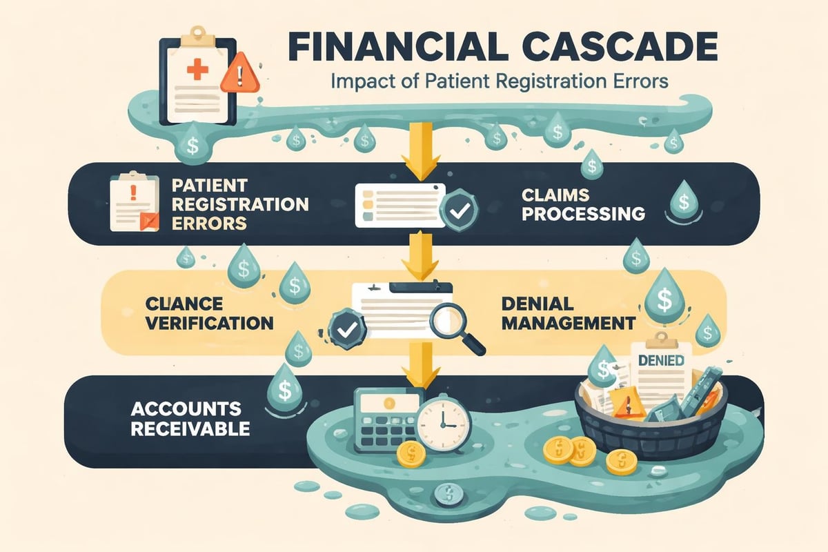 Registration error impact on revenue cycle