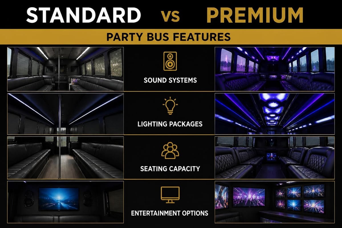 Party bus amenities comparison