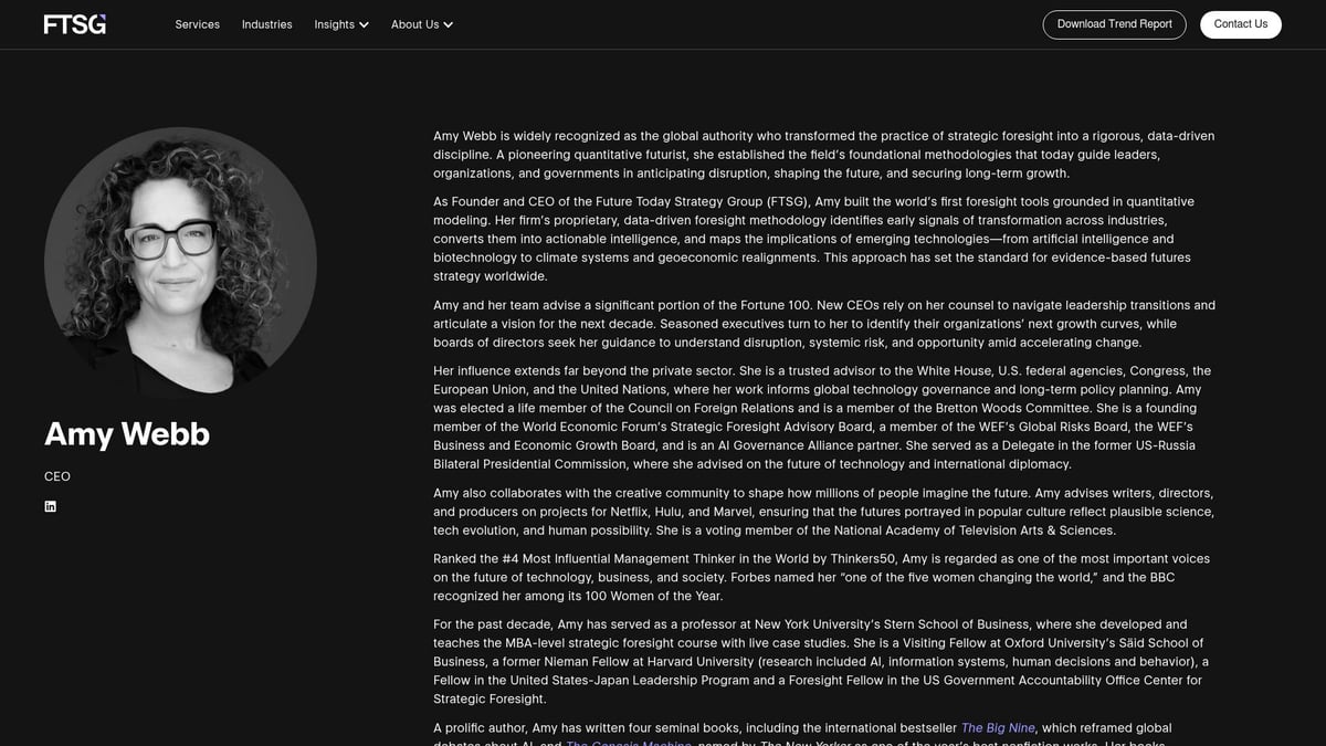 9 Brilliant Top Business Strategists to Watch in 2026 - Amy Webb