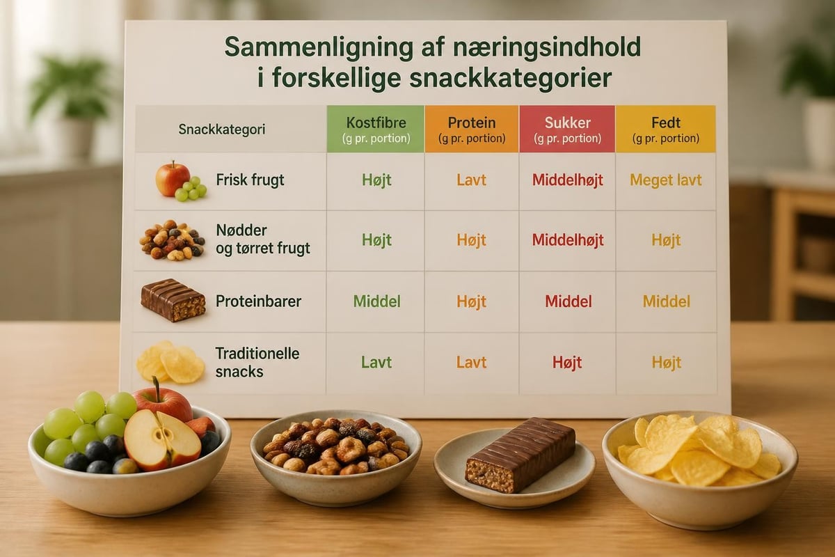 Næringsværdi sammenligning af snacks