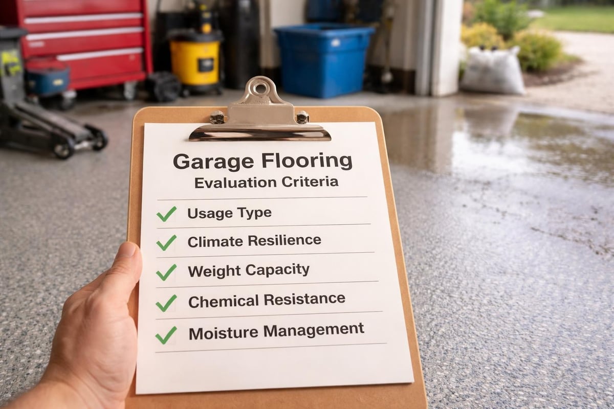 Garage flooring decision factors