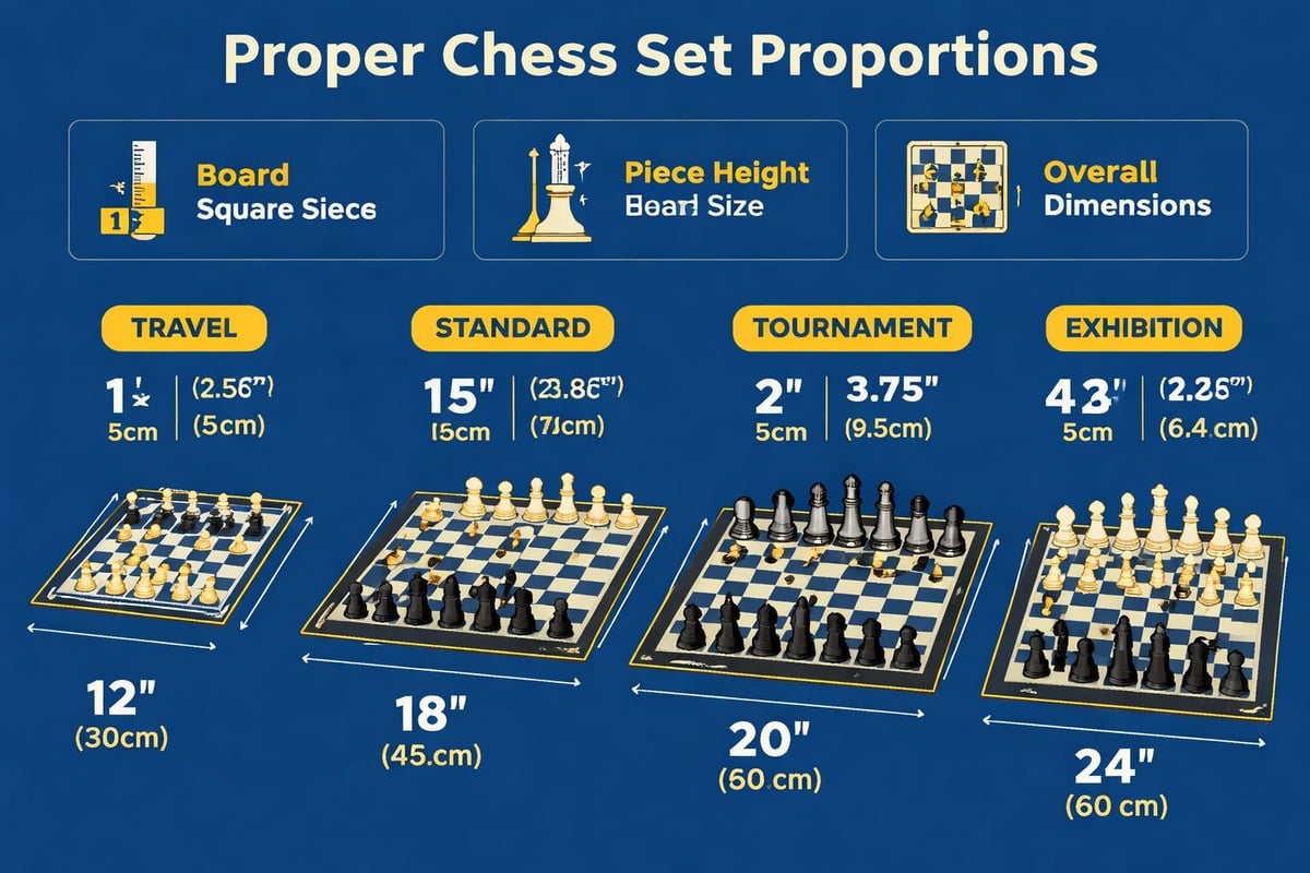 Chess set proportions and sizing