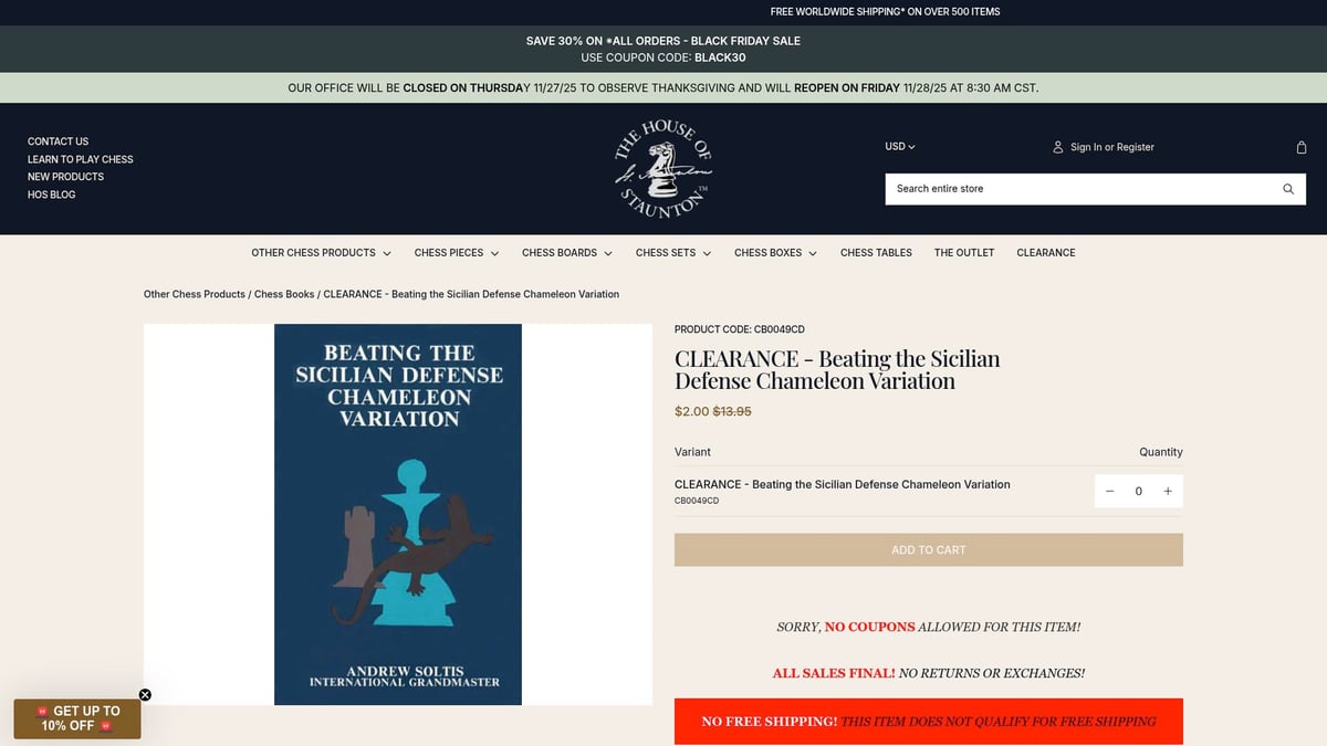 Top 7 Sicilian Defense Book Picks for Chess Mastery in 2025 - Beating the Sicilian Defense: Chameleon Variation by Andrew Soltis