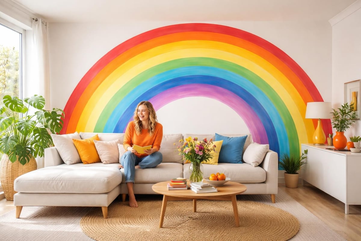 Rainbow spectrum wall art psychology