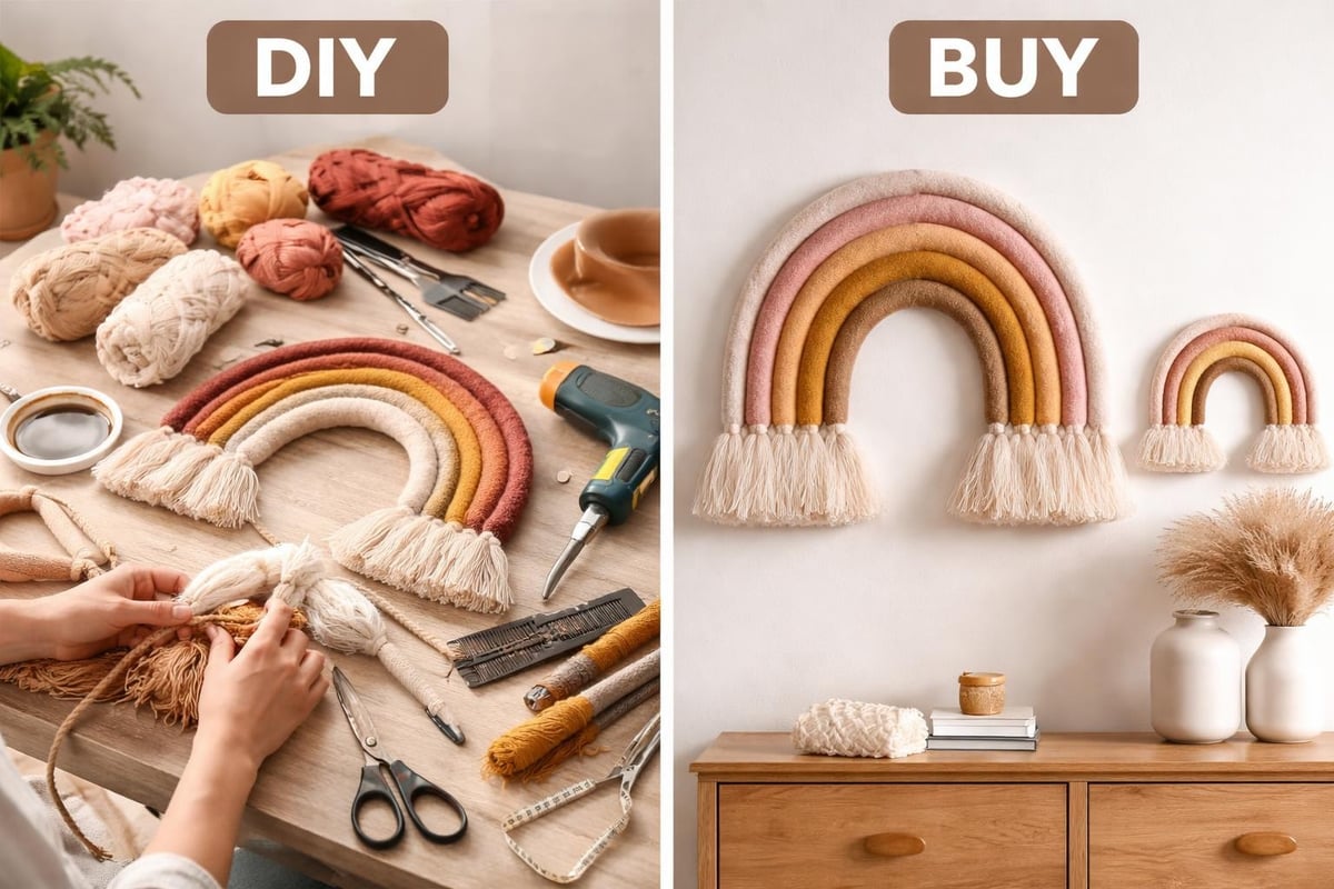 DIY rainbow art comparison