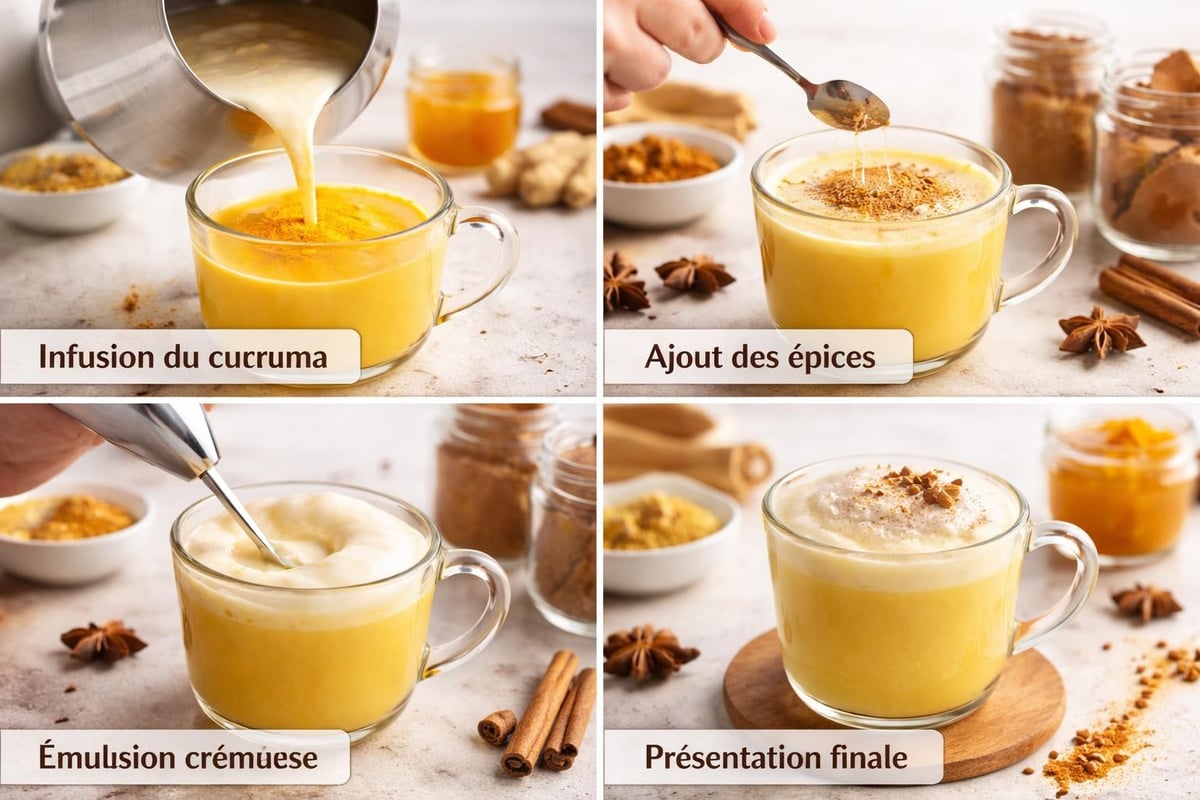 Préparation golden latte