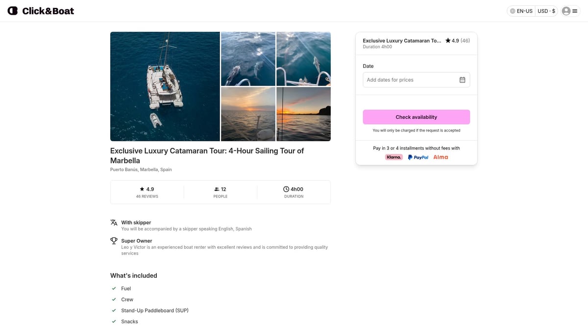7 Best Marbella Rent Boat Experiences for 2025 - Exclusive Luxury Catamaran Tour: 4-Hour Sailing Tour of Marbella