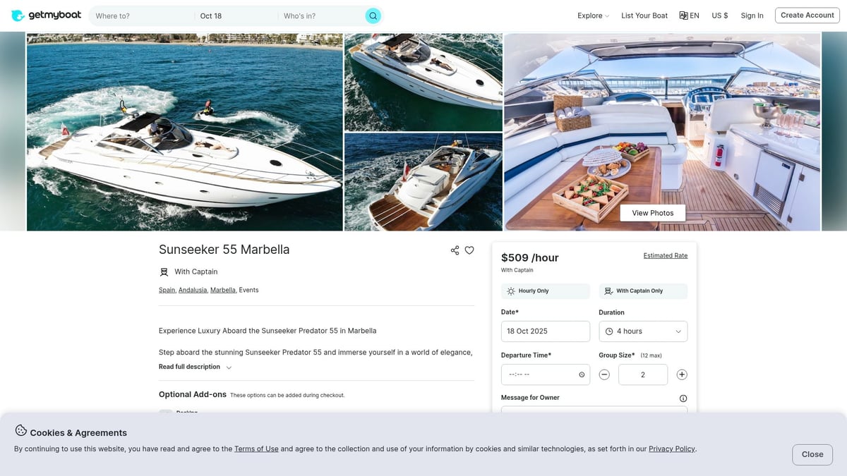7 Best Marbella Rent Boat Experiences for 2025 - Sunseeker 55 Marbella (Luxury Yacht Charter)