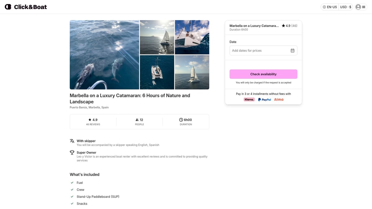 7 Best Marbella Rent Boat Experiences for 2025 - Marbella on a Luxury Catamaran: 6 Hours of Nature and Landscape