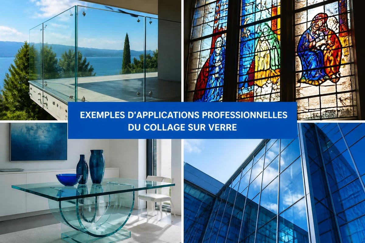 Applications professionnelles collage verre