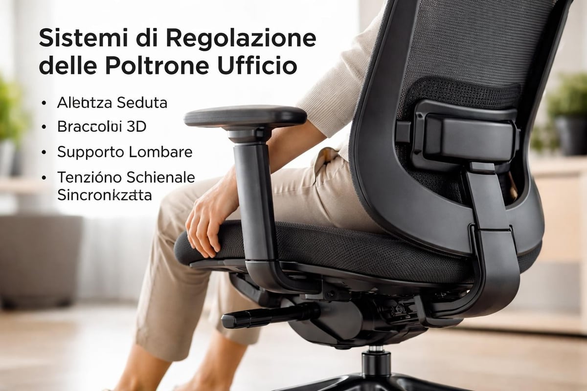 Regolazioni ergonomiche poltrona