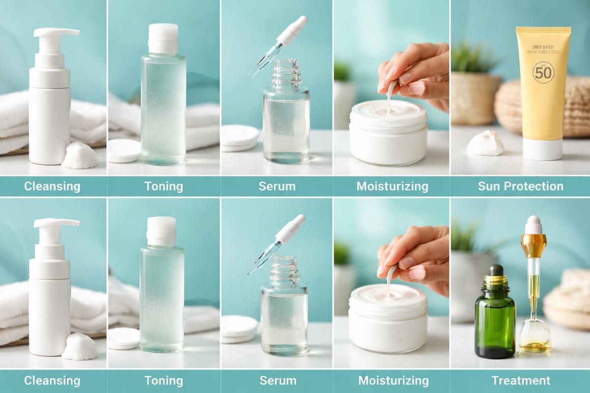 Day and night skincare routine