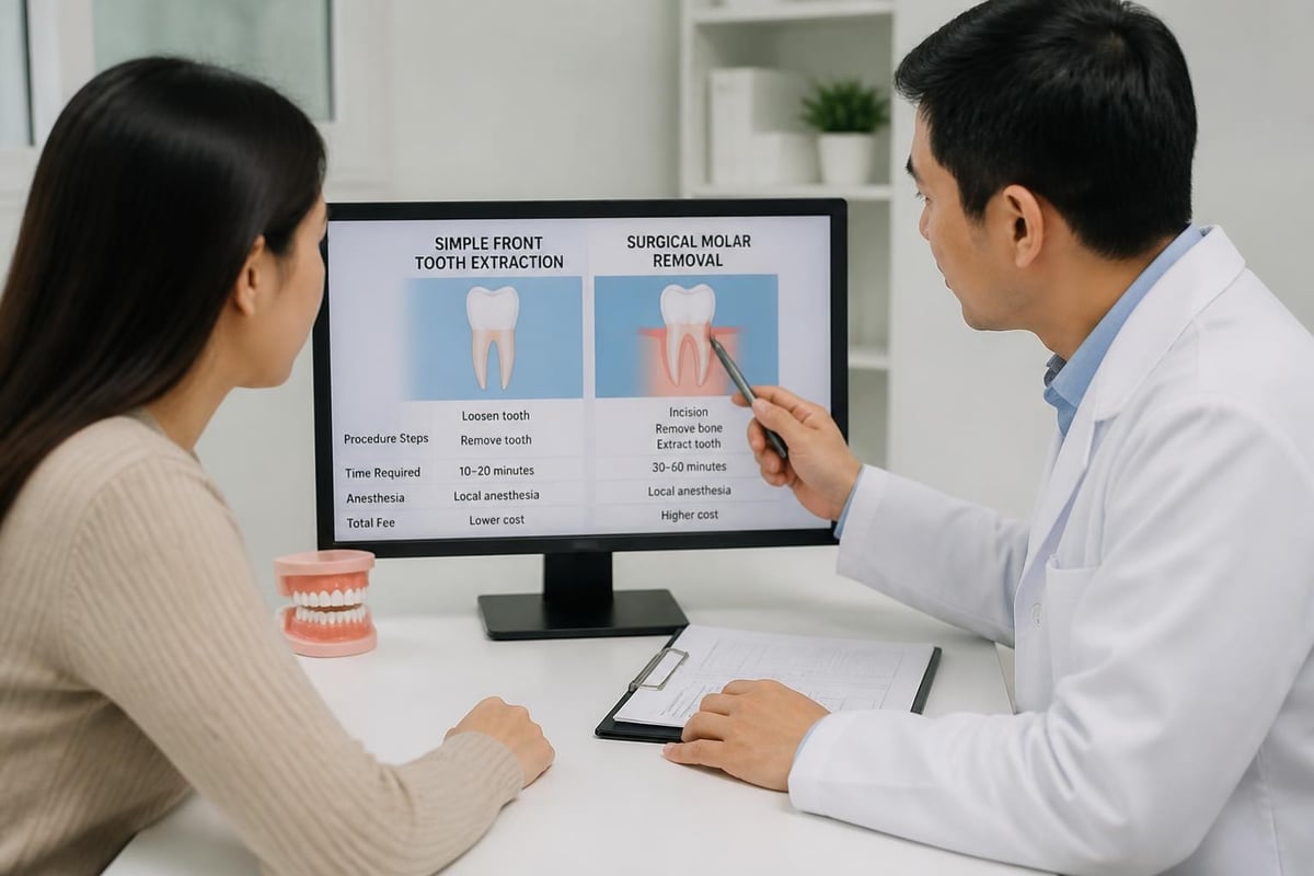 Simple versus surgical extraction cost comparison