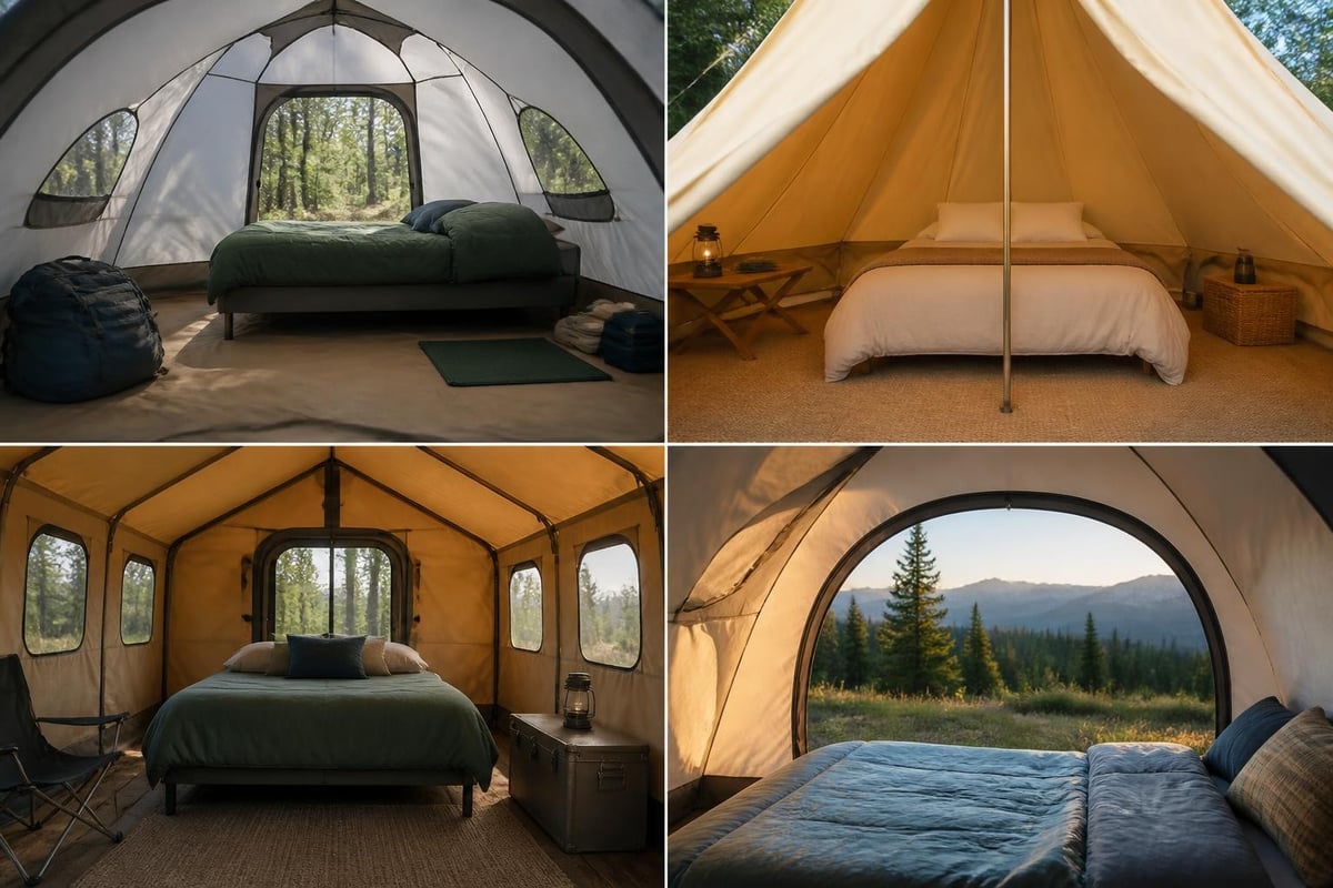 Tent bed arrangement diagram