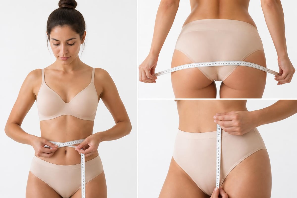 Measuring hips and waist for panty sizing