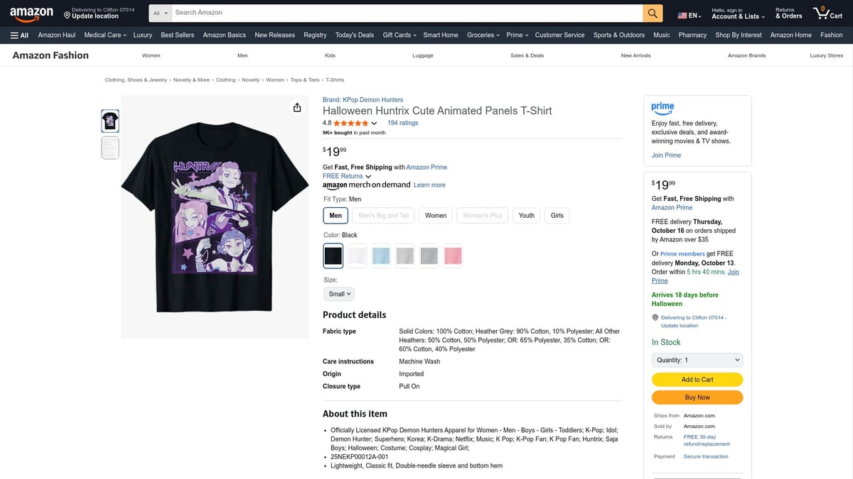 Top 10 T Shirt Best Sellers to Shop in 2025 - Kpop Demon Hunters Halloween Huntrix Cute Animated Panels T-Shirt