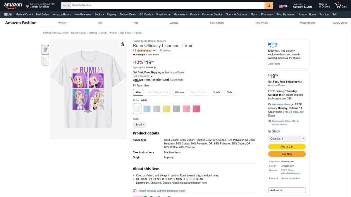 Top 10 T Shirt Best Sellers to Shop in 2025 - KPop Demon Hunters Rumi Officially Licensed T-Shirt