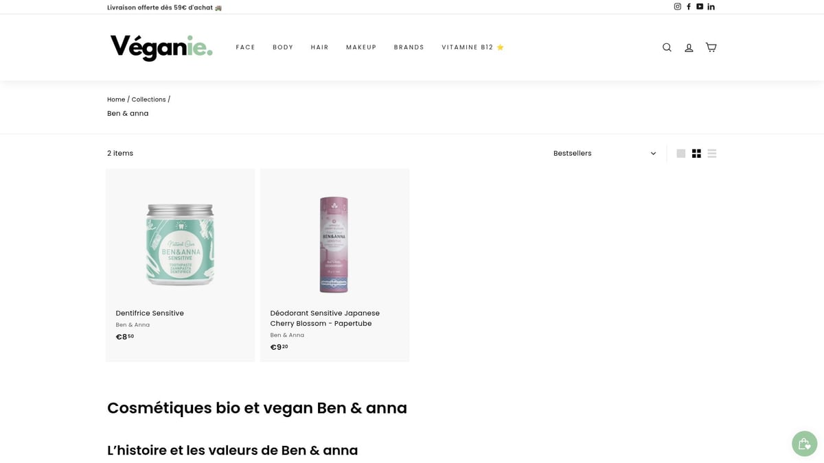 7 Alternatives Deo Vegan Incontournables à Découvrir en 2026 - Ben & Anna – Déodorant Stick Naturel Sensitive