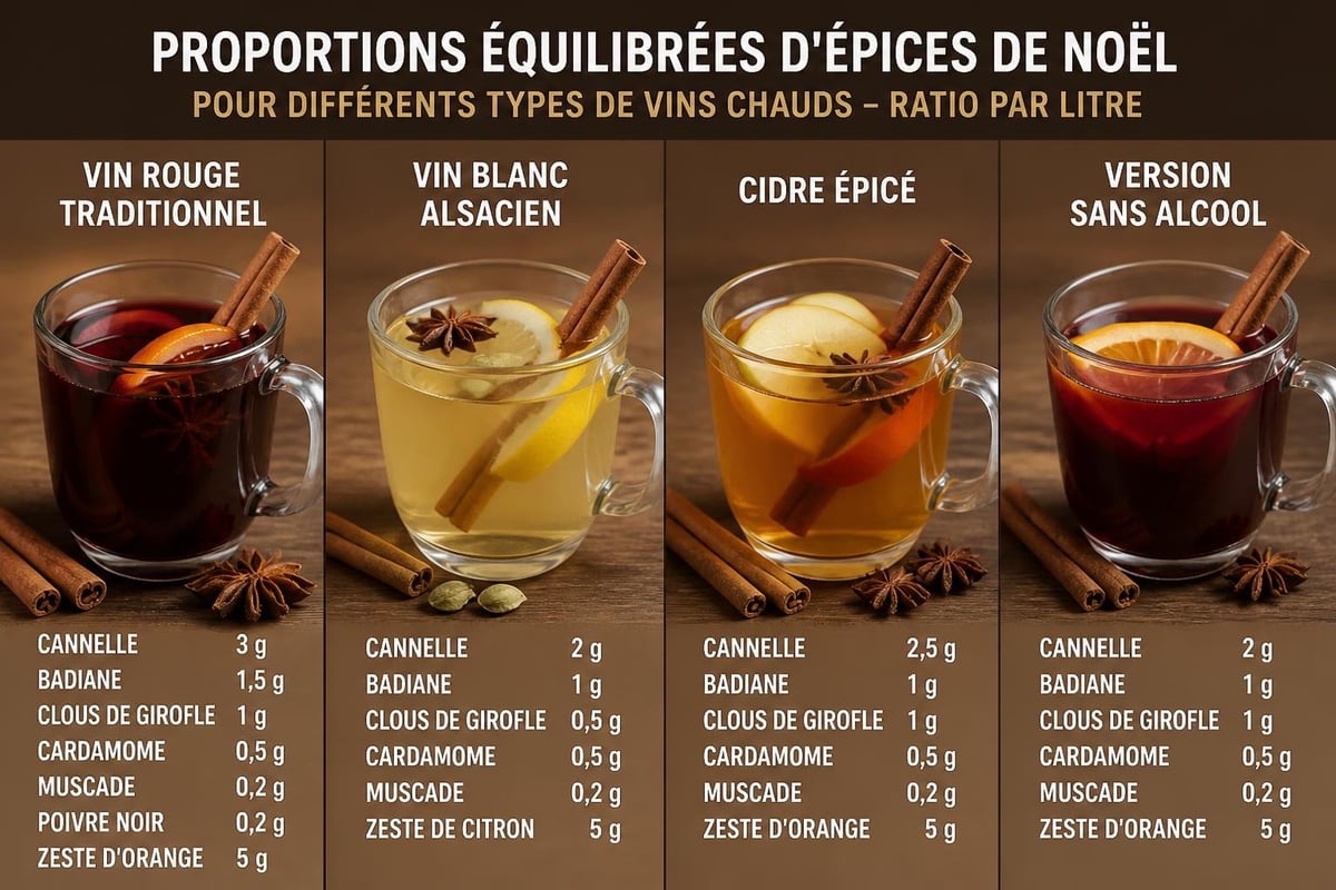 Dosages pour vins chauds