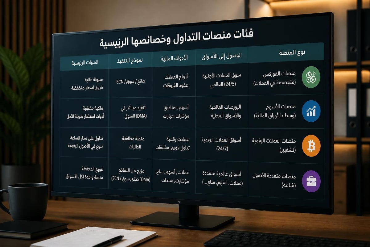 أنواع منصات التداول