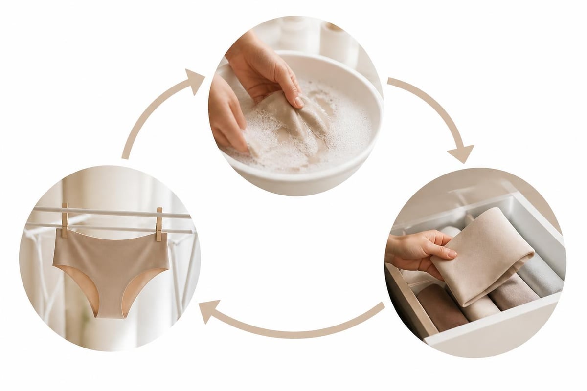 Seamless underwear care routine