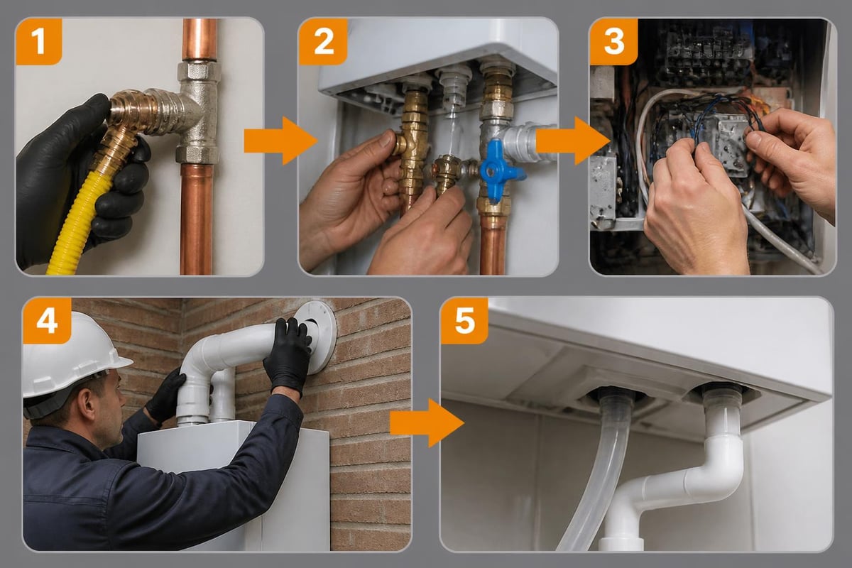 Boiler connection sequence